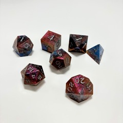 Red and Blue Dual set of 7 Dice